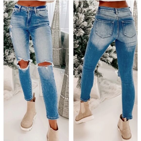 KanCan Women's Estilo Distressed Skinny Jeans - Picture 1 of 15